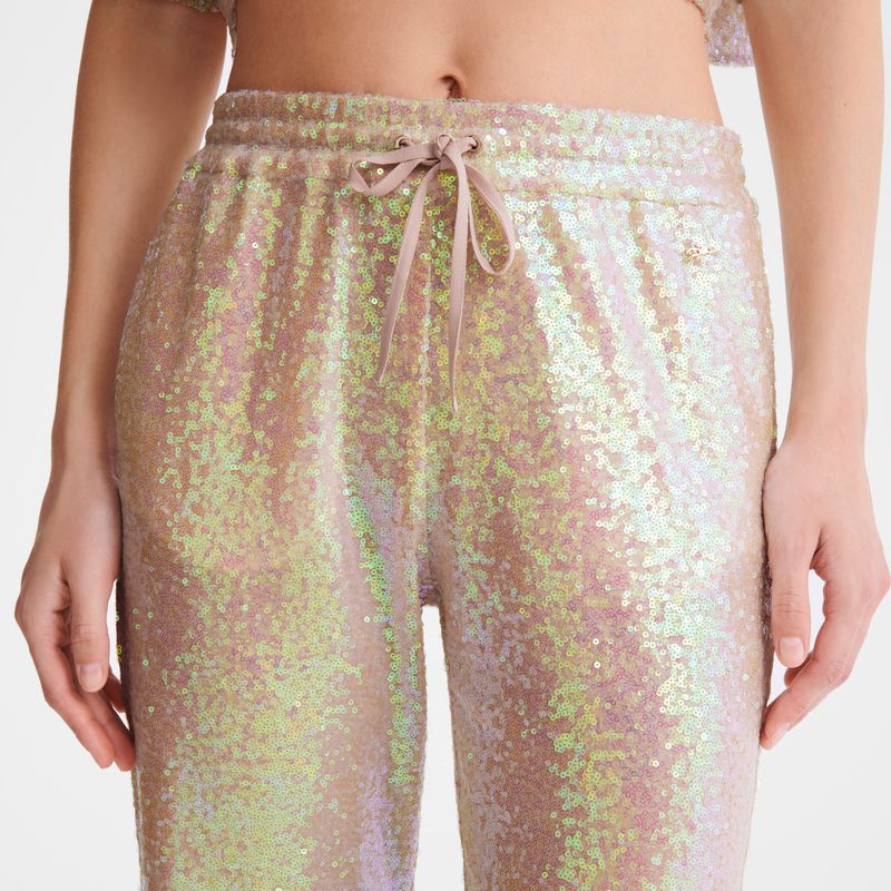 Rose Longchamp Glitter Women Pants | Ksa-581CEWOPA