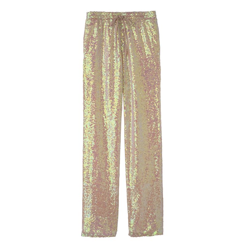 Rose Longchamp Glitter Women Pants | Ksa-581CEWOPA