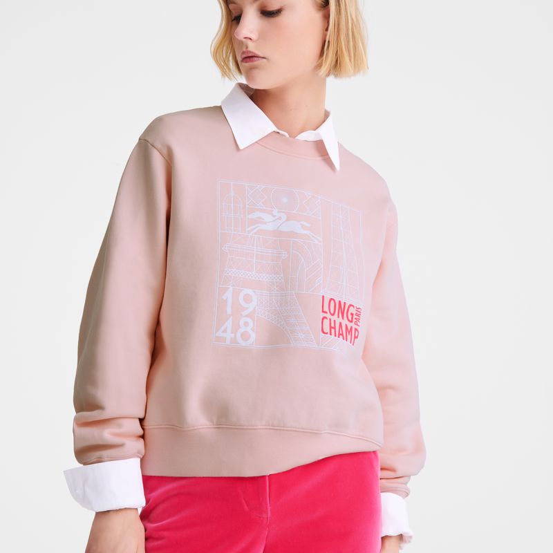Rose Longchamp Jersey Women Sweatshirt | Ksa-463TGSDKE