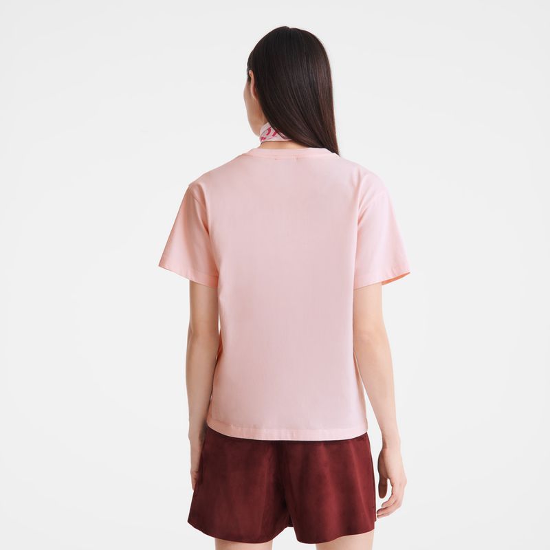 Rose Longchamp Jersey Women T-shirt | Ksa-354WKUNOX