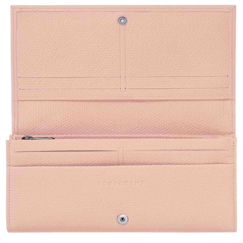 Rose Longchamp Le Roseau Flap Women Wallet | Ksa-705PKWDXL
