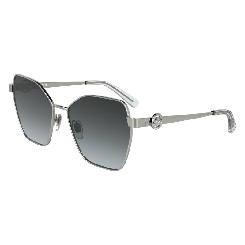 Silver / Grey Longchamp Metal Women Sunglasses | Ksa-749QTGVAZ