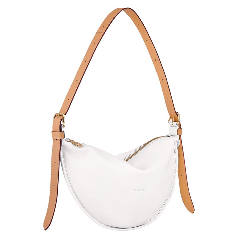 White Longchamp Smoothie M Women Crossbody Bag | Ksa-497APOTLB