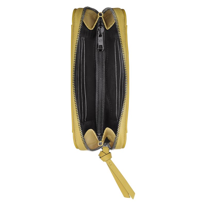 Yellow Longchamp 3D Women Wallet | Ksa-324AJCBGW