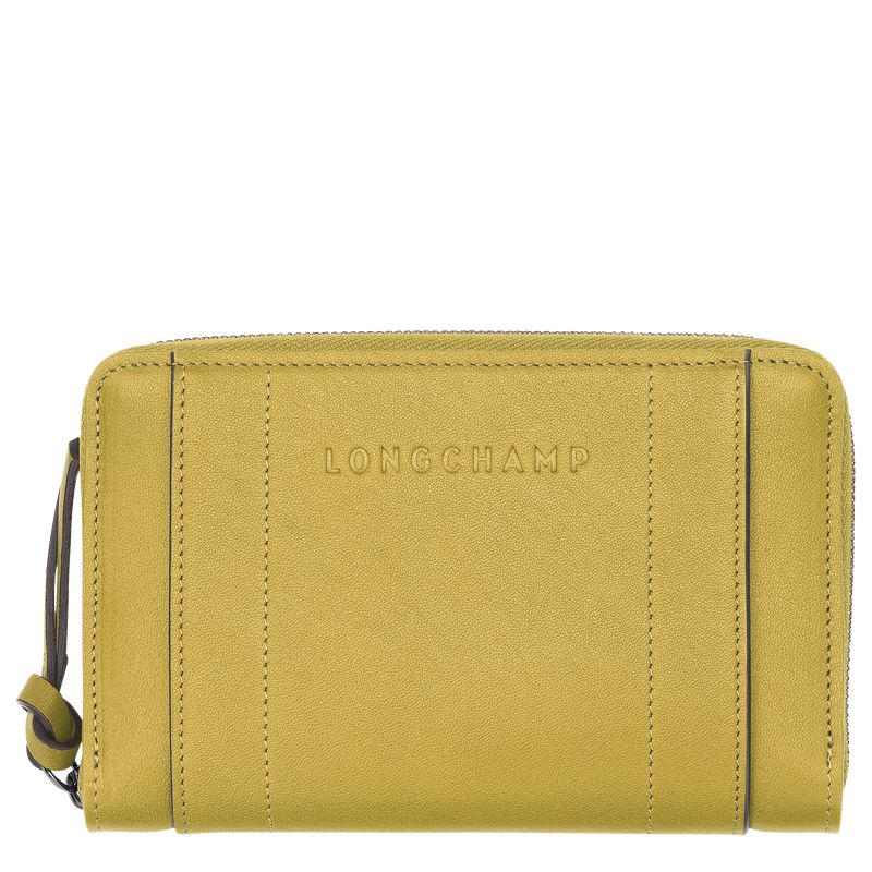 Yellow Longchamp 3D Women Wallet | Ksa-324AJCBGW