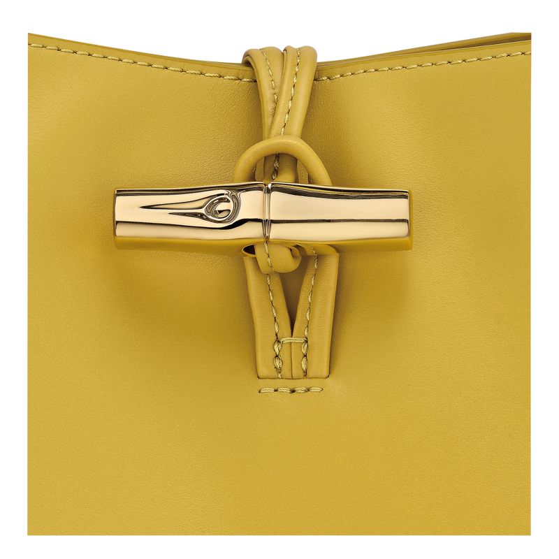 Yellow Longchamp Le Roseau M Women Hobo Bag | Ksa-128JQSKAT