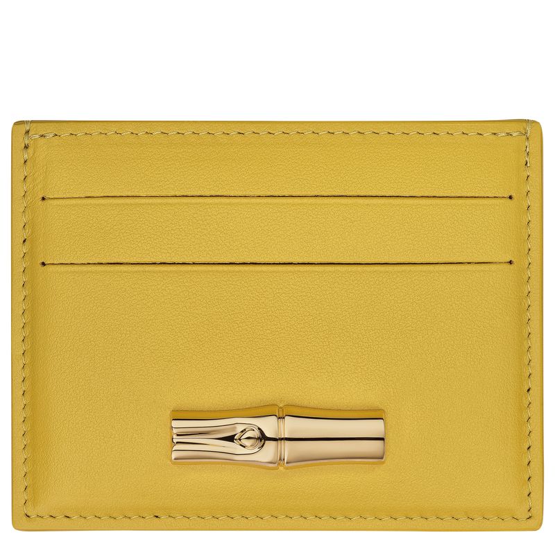 Yellow Longchamp Le Roseau Women Card Holder | Ksa-853ASVXWQ