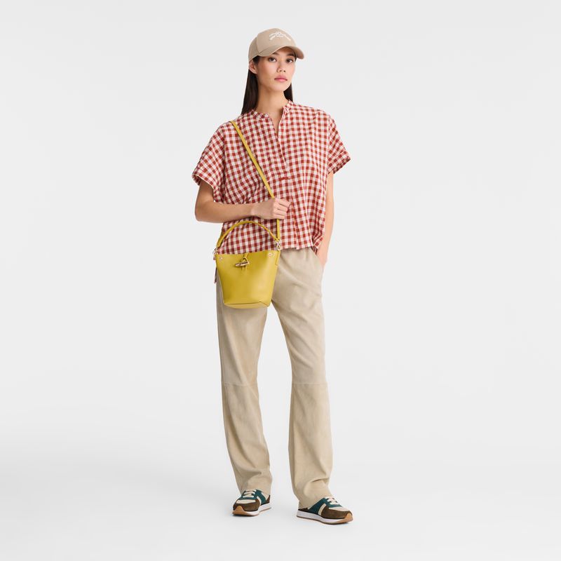 Yellow Longchamp Le Roseau Xs Women Bucket Bag | Ksa-258IYMSDV