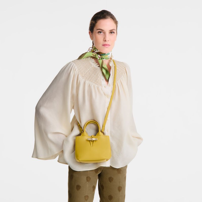 Yellow Longchamp Le Roseau Xs Women Handbag | Ksa-278EOATCV